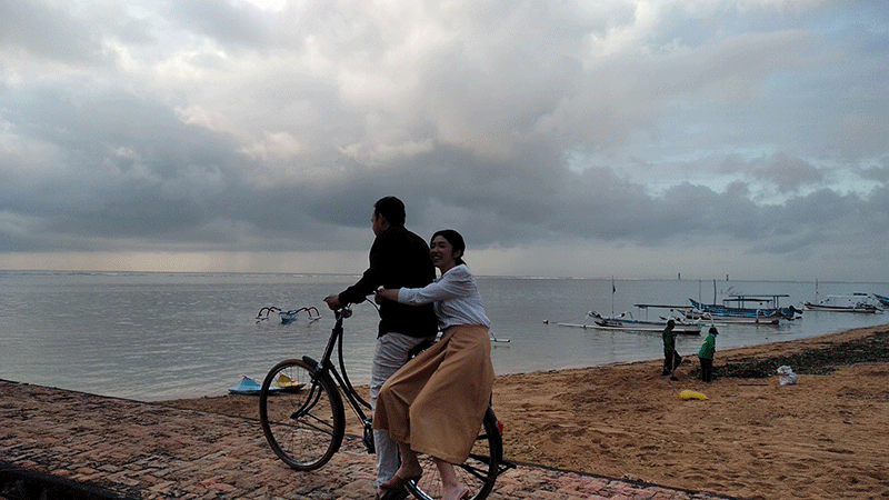 sewa sepeda di ontel di kuta bali